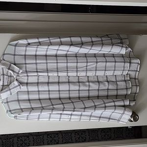 Calvin Klein white windowpane blouse